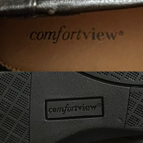 Comfortview Gab 07118 Women's Black Round Toe Slip-On Flat Ballet Flat Size 10W - Picture 11 of 13